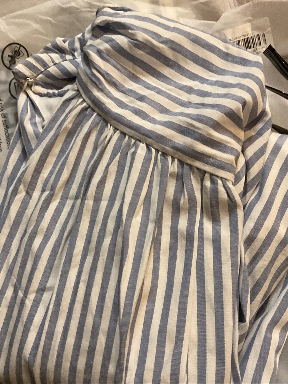 Commense Blue and White Striped Asymmetrical Cut-Out Maxi Dress Size S - Picture 4 of 4